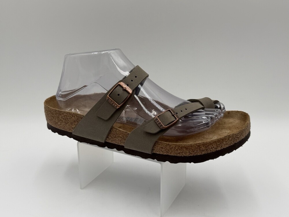 Birkenstock Mayari Women Sz 9/40 Mocha Brown Birko-Flor Nubuck Toe Loop Sandal